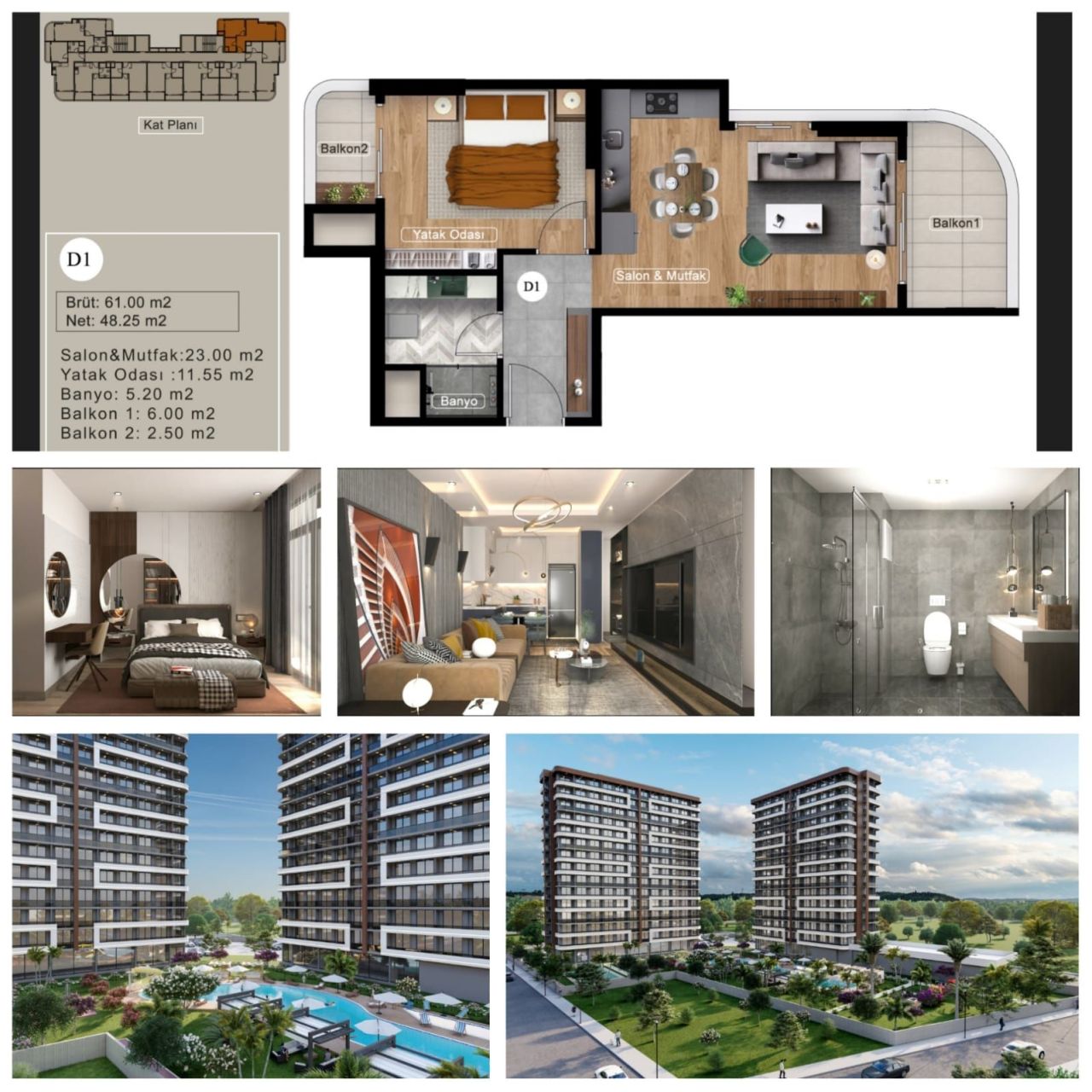 Квартира в Мерсине, Турция, 49 м² - фото 1