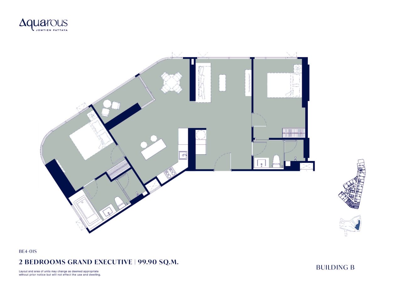 Квартира в Паттайе, Таиланд, 99.9 м² - фото 2