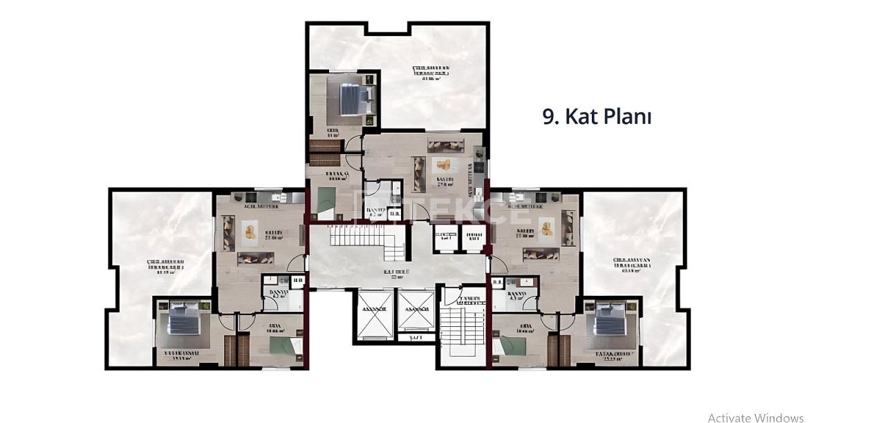 Апартаменты Байраклы, Турция, 120 м² - фото 8