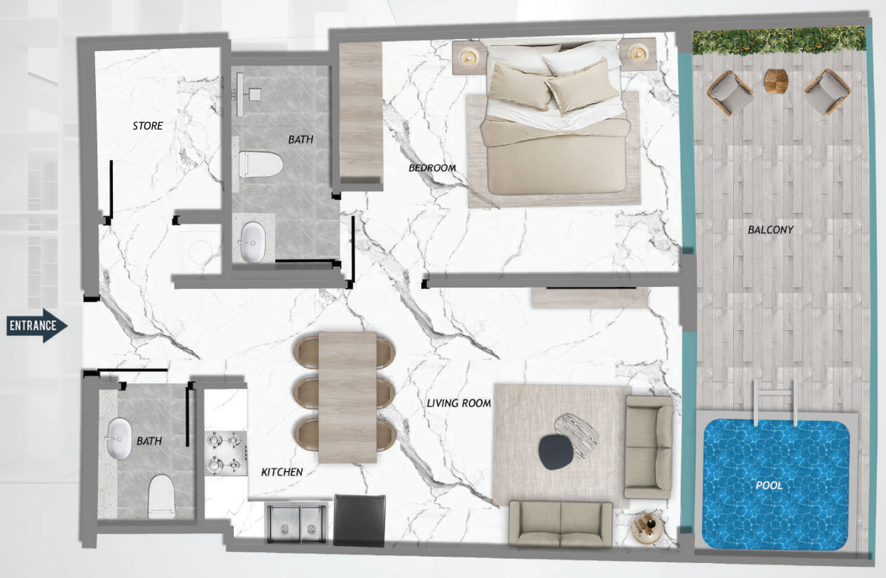 Квартира в Дубае, ОАЭ, 70 м² - фото 18