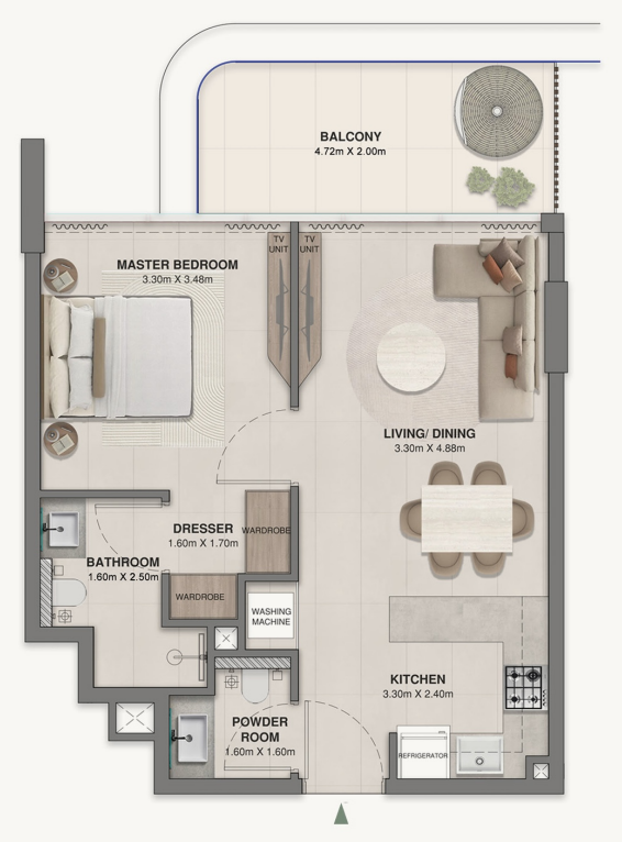 Квартира в Дубае, ОАЭ, 58 м² - фото 17
