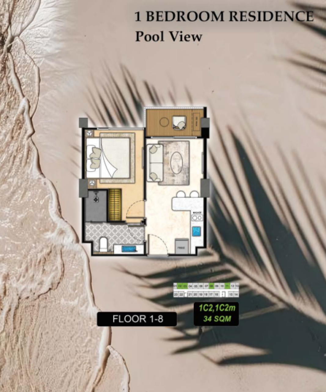 Квартира в Паттайе, Таиланд, 39 м² - фото 2