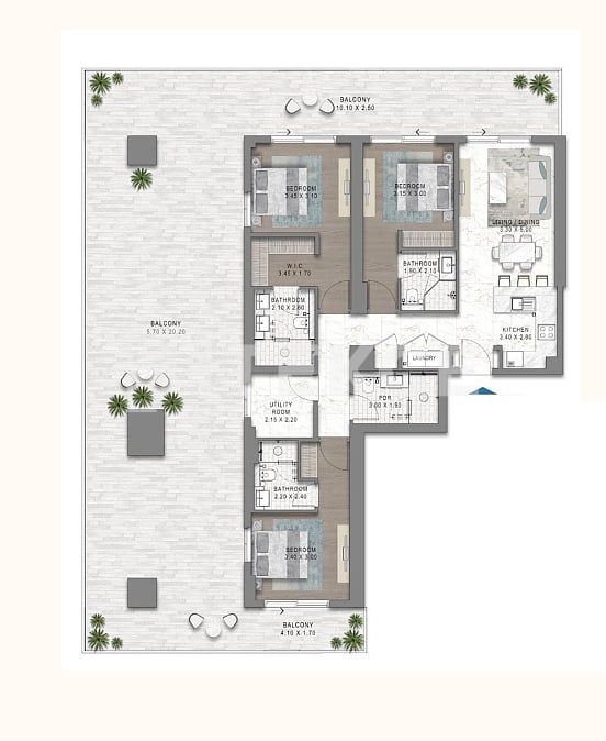 Апартаменты в Дубае, ОАЭ, 188 м² - фото 16