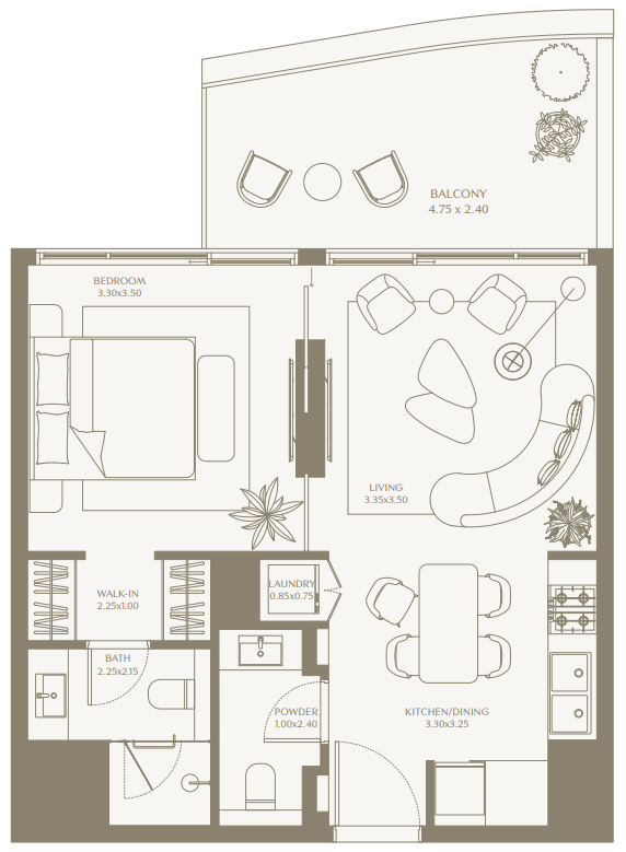 Квартира в Умм-эль-Кайвайне, ОАЭ, 61 м² - фото 15