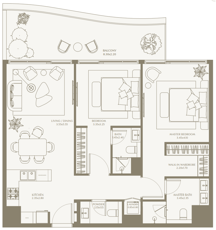 Квартира в Умм-эль-Кайвайне, ОАЭ, 98 м² - фото 15
