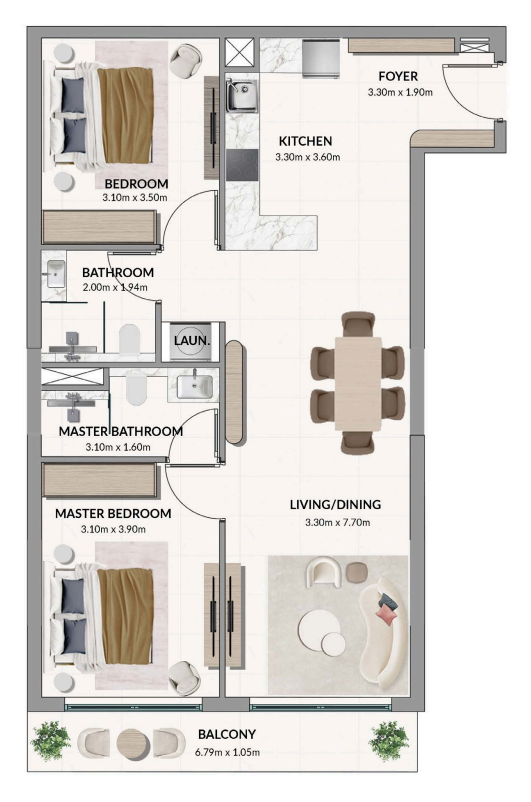 Квартира в Дубае, ОАЭ, 88 м² - фото 15