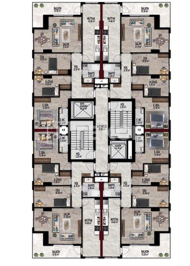 Апартаменты Байраклы, Турция, 105 м² - фото 5
