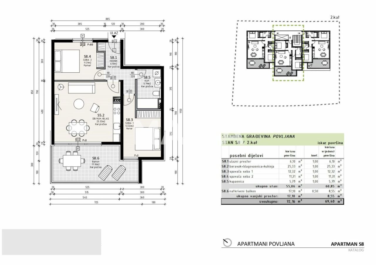 Апартаменты Povljana, Хорватия, 69 м² - фото 2