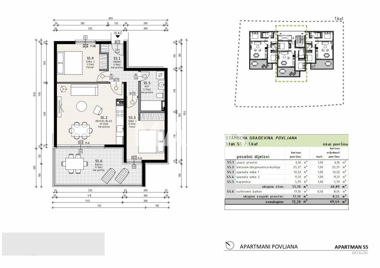 Апартаменты Povljana, Хорватия, 69 м² - фото 2
