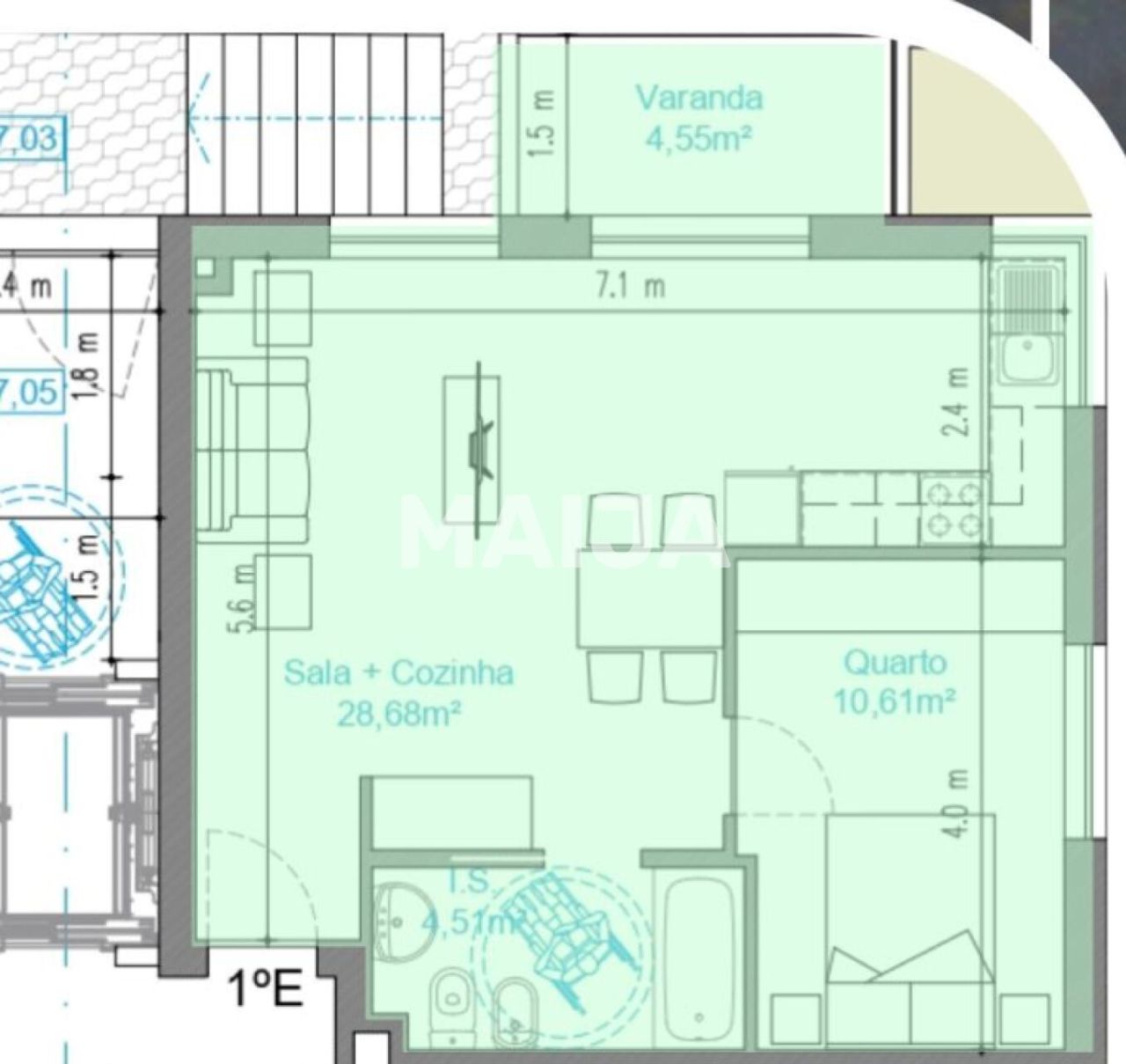 Апартаменты в Фуншале, Португалия, 52.2 м² - фото 2