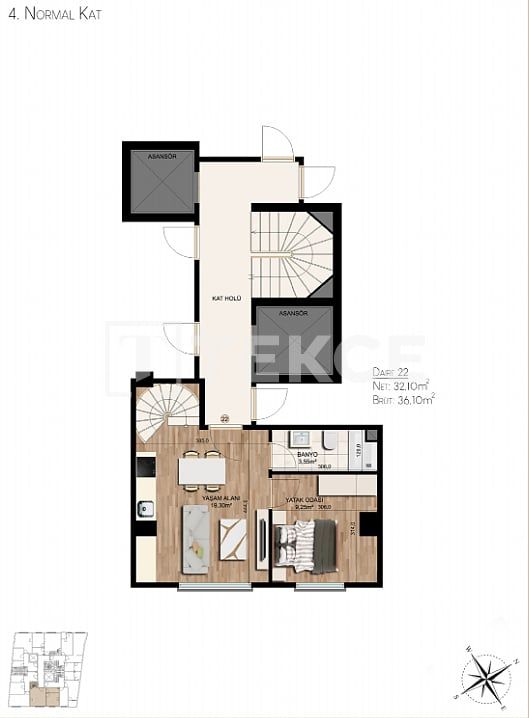 Апартаменты в Стамбуле, Турция, 61 м² - фото 1