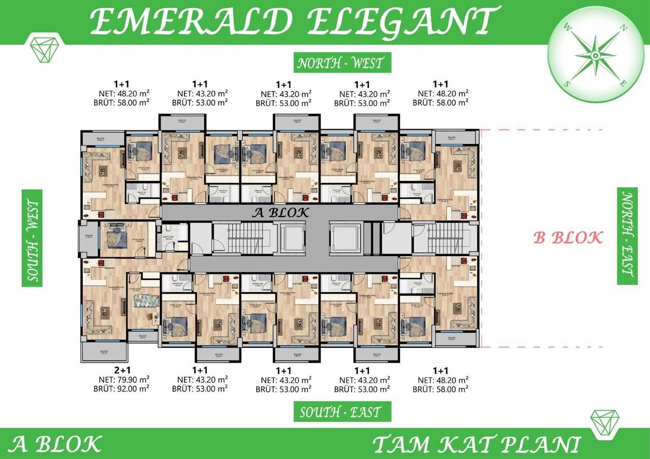 Квартира в Мерсине, Турция, 90 м² - фото 1
