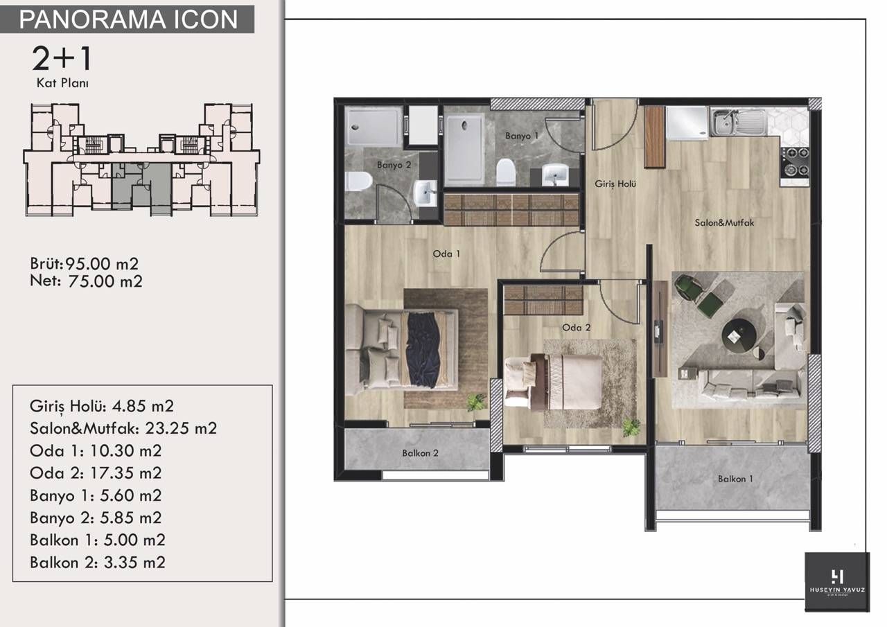 Квартира в Мерсине, Турция, 95 м² - фото 7