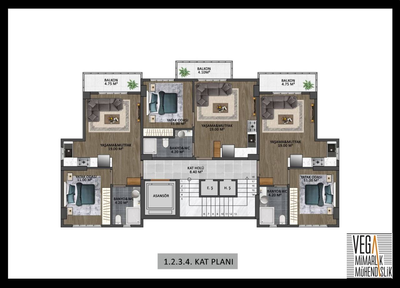 Квартира в Мерсине, Турция, 40 м² - фото 10