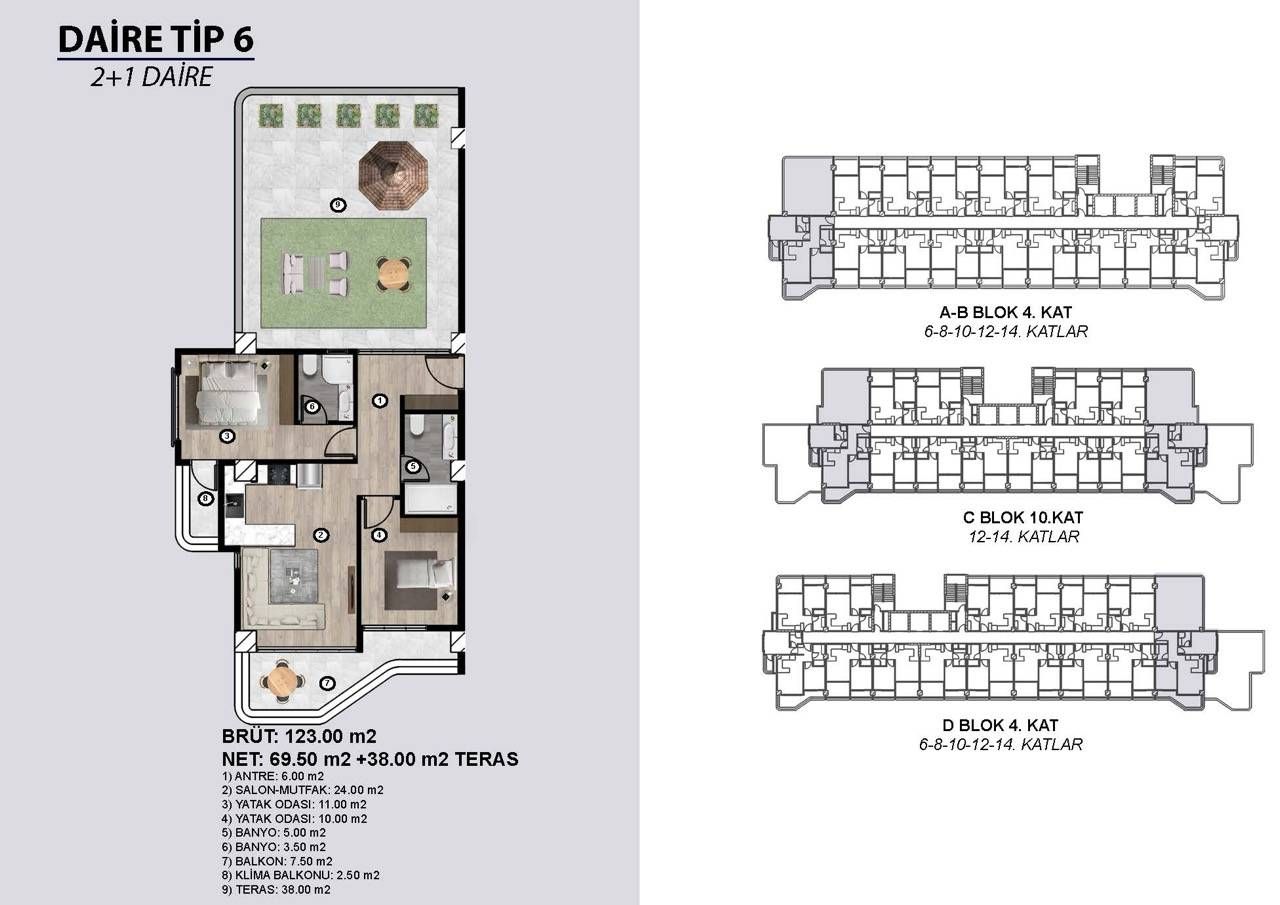 Квартира в Мерсине, Турция, 44 м² - фото 10