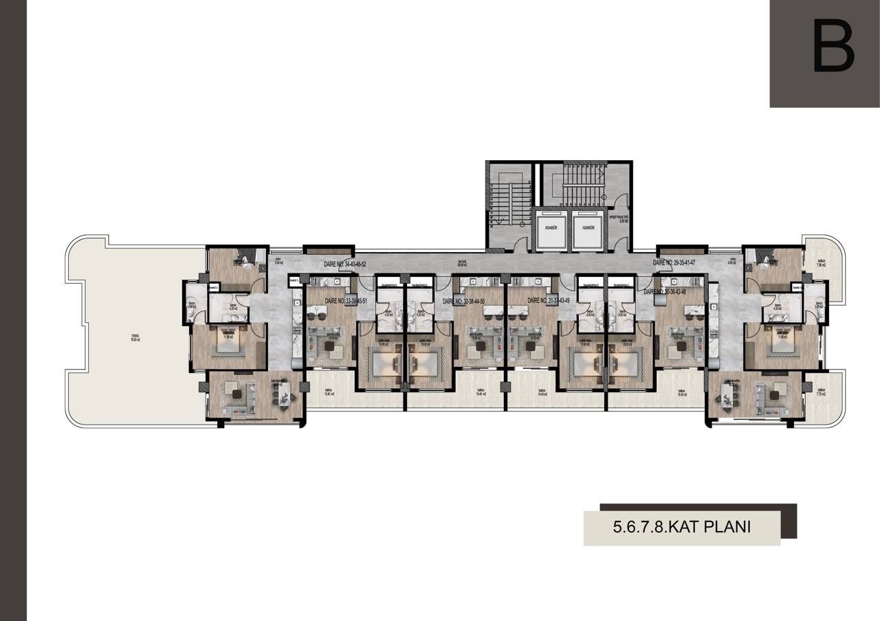 Квартира в Мерсине, Турция, 100 м² - фото 19