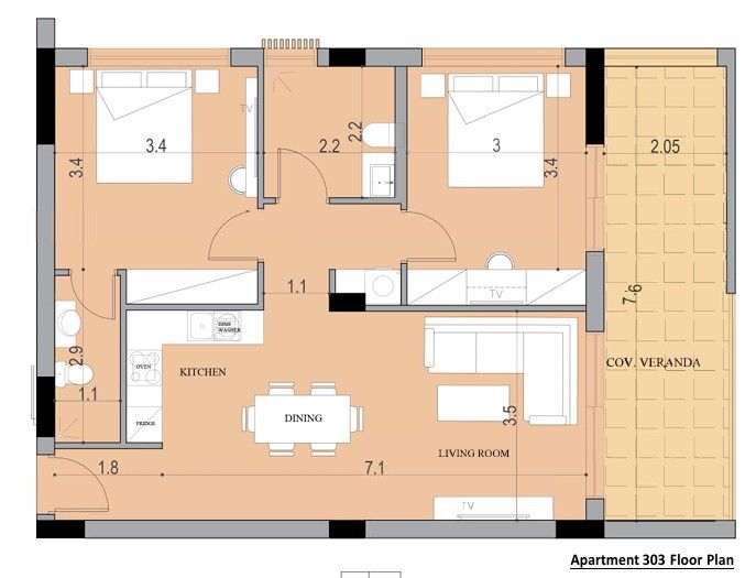 Апартаменты в Ларнаке, Кипр, 105 м² - фото 4