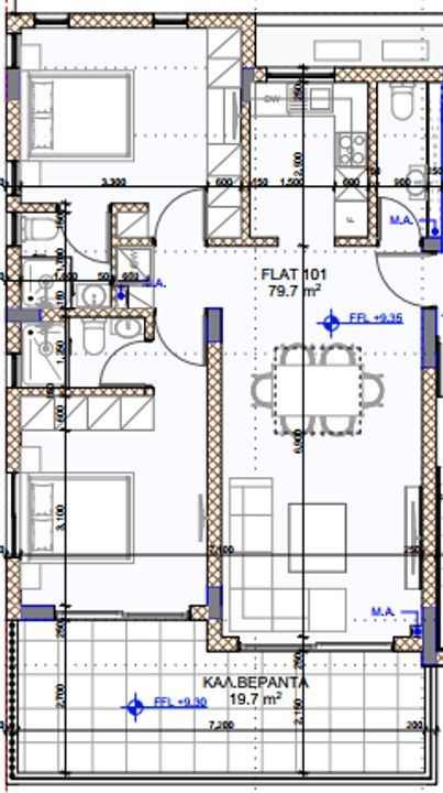 Апартаменты в Ларнаке, Кипр, 100 м² - фото 4