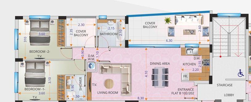 Апартаменты в Ларнаке, Кипр, 126 м² - фото 4