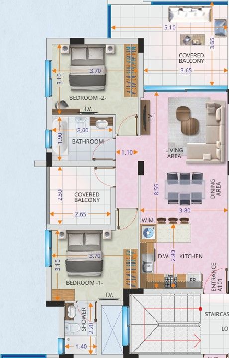 Апартаменты в Ларнаке, Кипр, 104 м² - фото 4