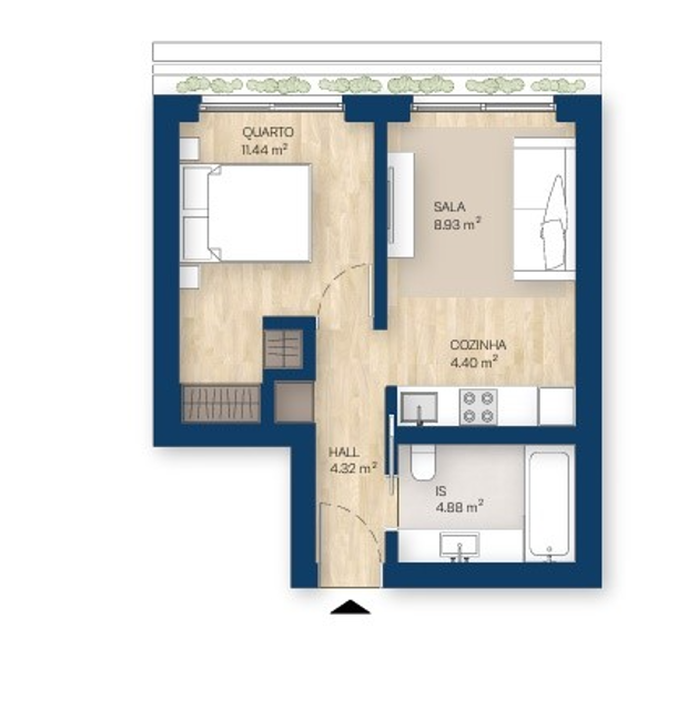 Апартаменты в Вила-Нова-ди-Гая, Португалия, 41.8 м² - фото 15