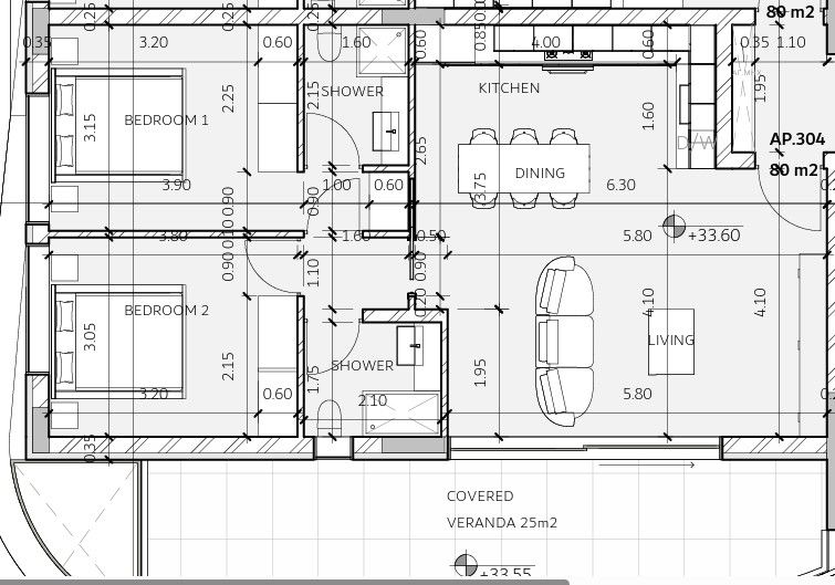 Апартаменты в Ларнаке, Кипр, 100 м² - фото 6