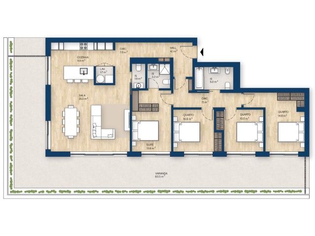 Апартаменты в Вила-Нова-ди-Гая, Португалия, 141.5 м² - фото 12