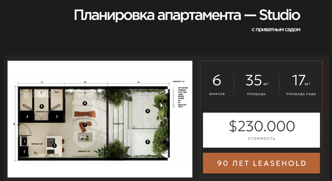 Квартира в Чангу, Индонезия, 52 м² - фото 15