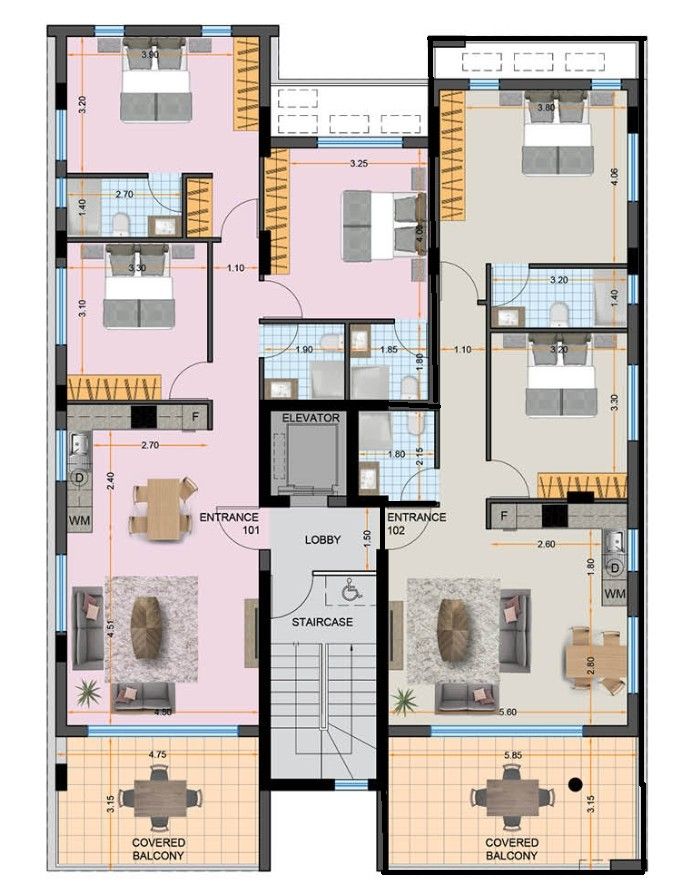 Апартаменты в Ларнаке, Кипр, 101 м² - фото 7