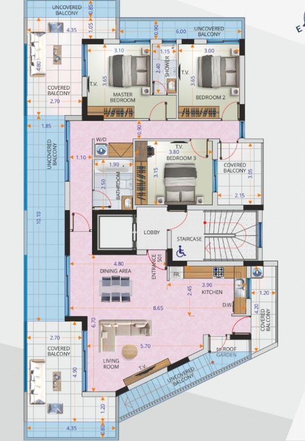 Пентхаус в Ларнаке, Кипр, 163 м² - фото 8