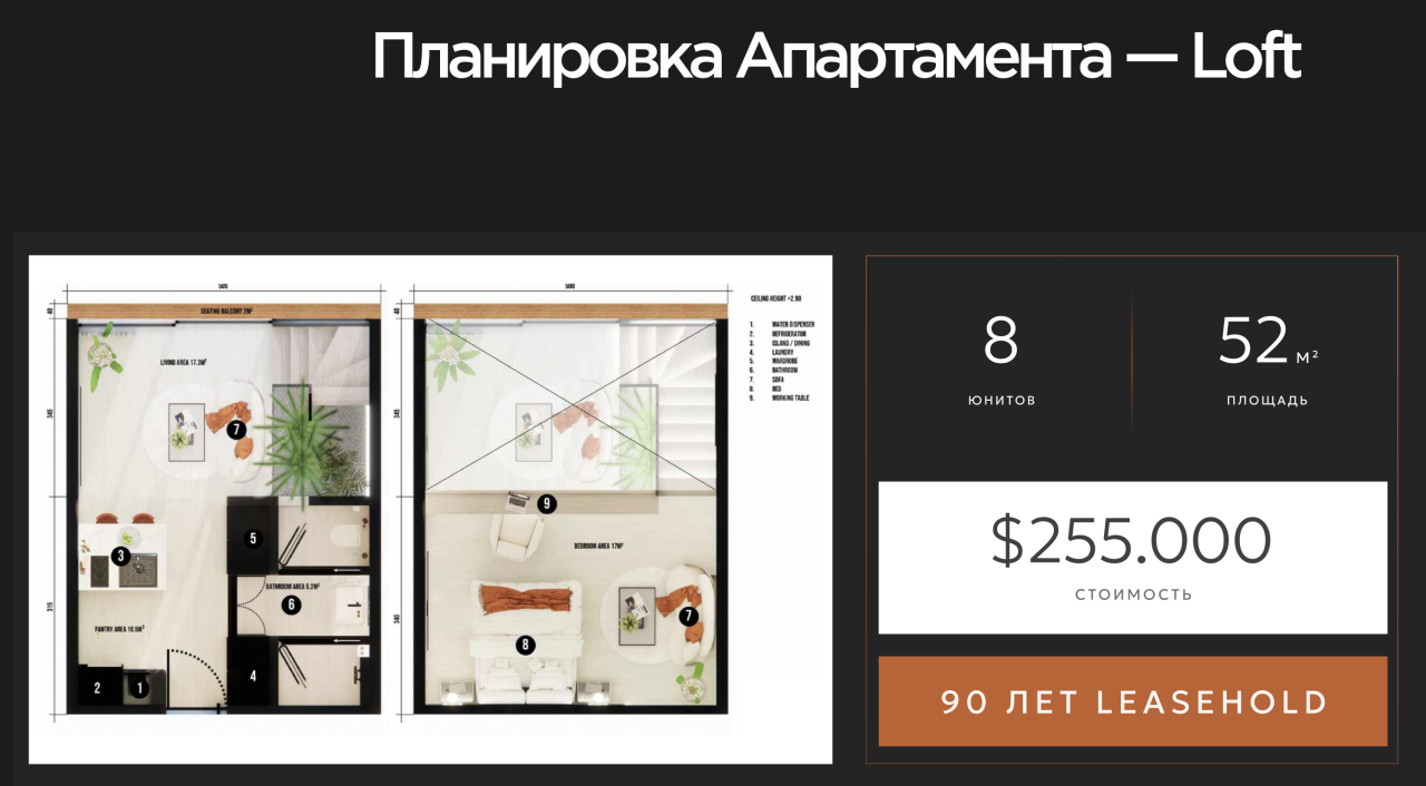 Квартира в Чангу, Индонезия, 52 м² - фото 16