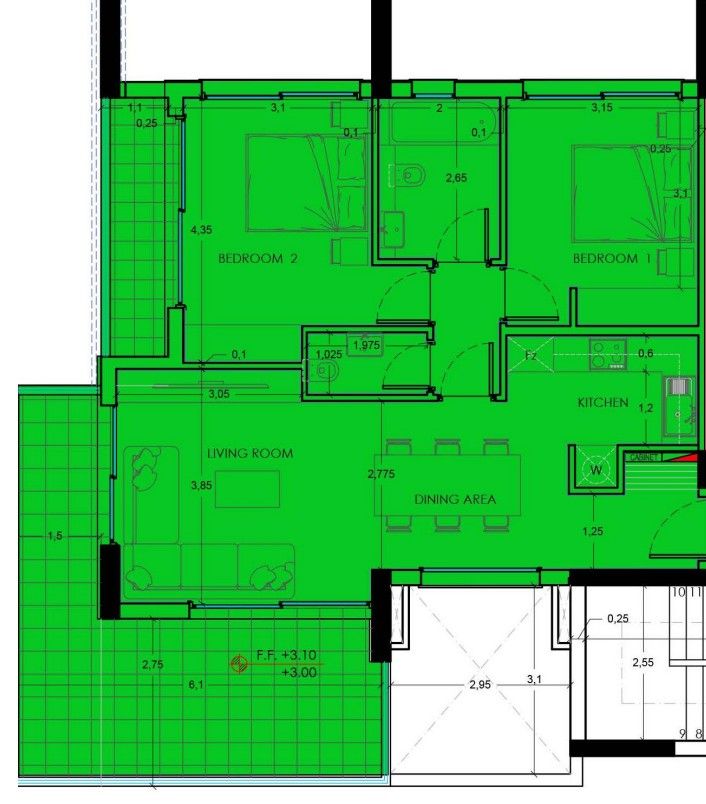 Апартаменты в Лимасоле, Кипр, 97 м² - фото 9