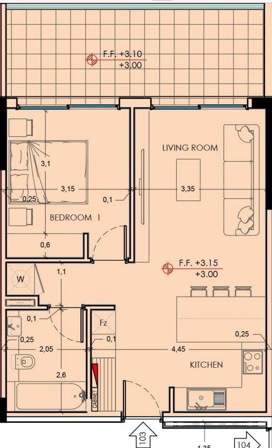 Апартаменты в Лимасоле, Кипр, 72 м² - фото 9