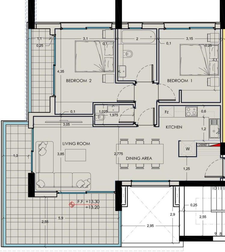 Апартаменты в Лимасоле, Кипр, 104 м² - фото 9