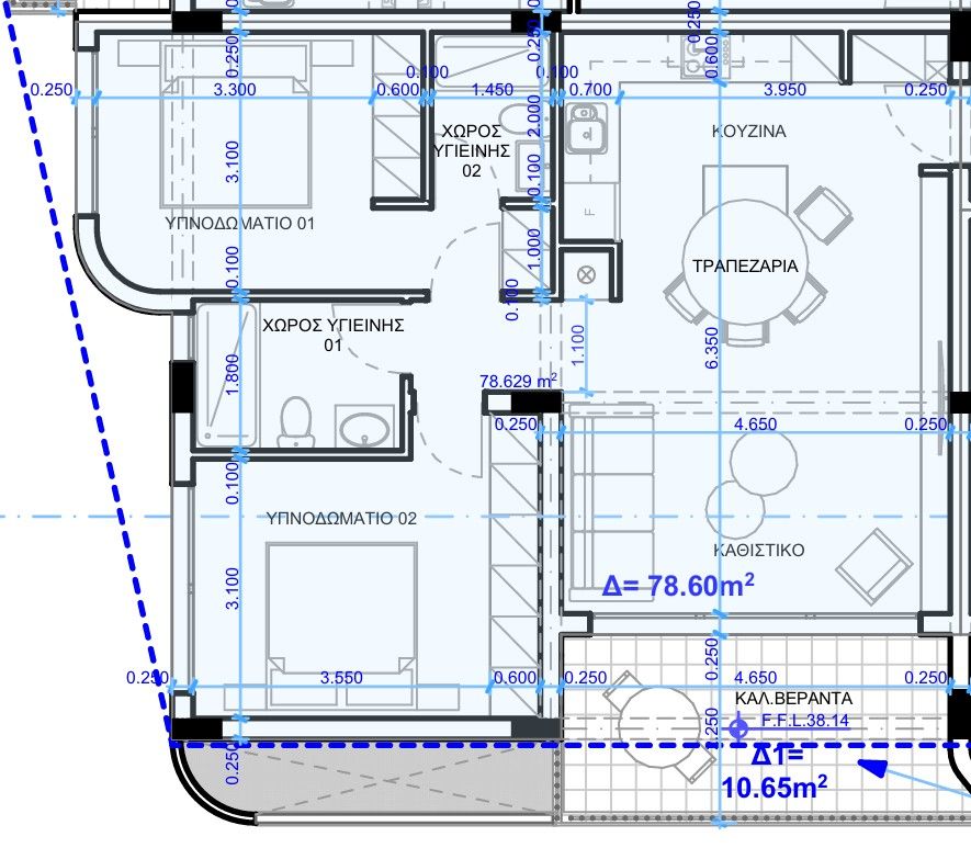 Апартаменты в Ларнаке, Кипр, 90 м² - фото 10