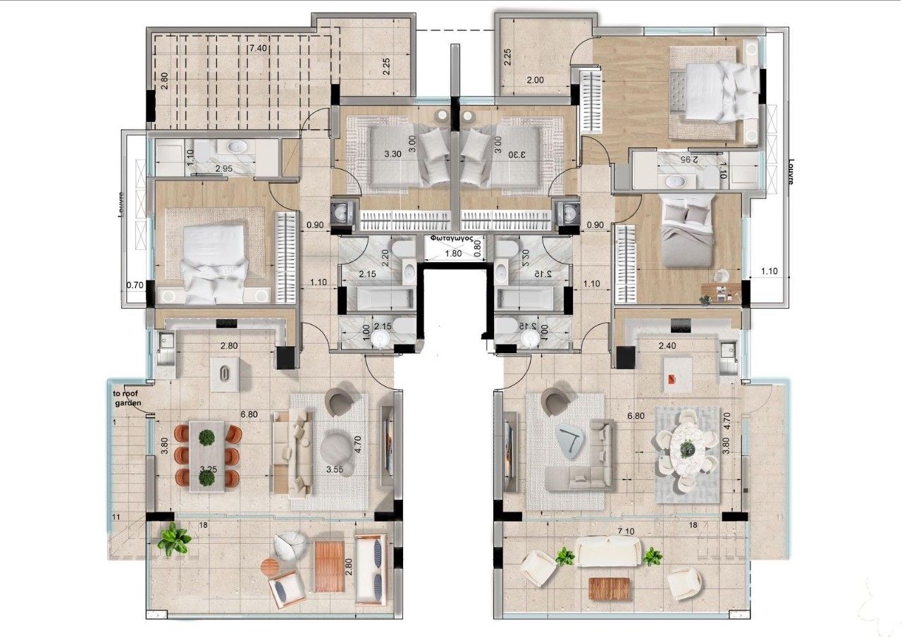 Апартаменты в Ларнаке, Кипр, 111 м² - фото 10