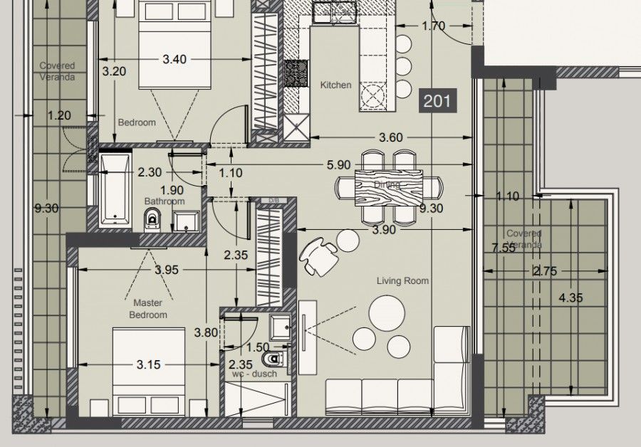 Апартаменты в Лимасоле, Кипр, 113 м² - фото 12