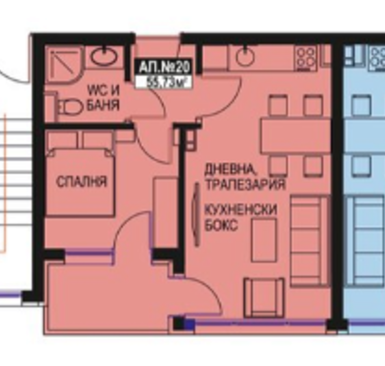 Квартира в Поморие, Болгария, 56 м² - фото 2