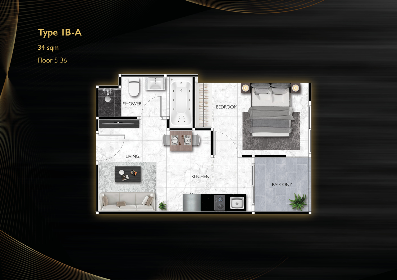 Квартира в Паттайе, Таиланд, 34 м² - фото 2