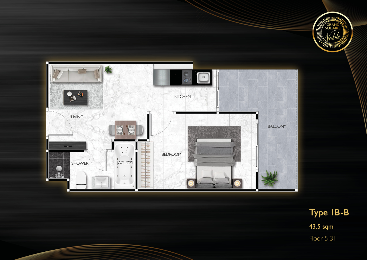Квартира в Паттайе, Таиланд, 43.5 м² - фото 3