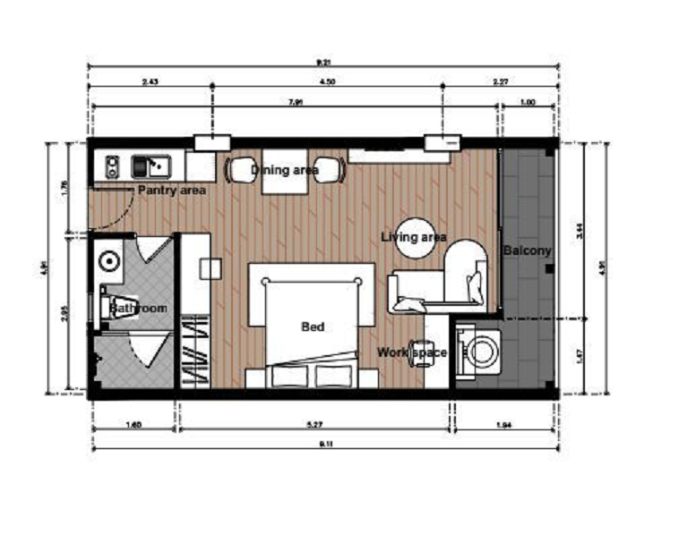 Студия на Пхукете, Таиланд, 43 м² - фото 11