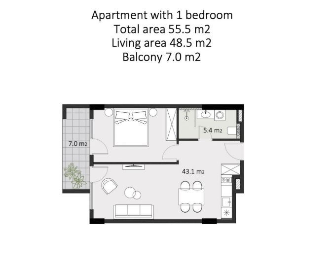 Апартаменты в Батуми, Грузия, 38 м² - фото 5