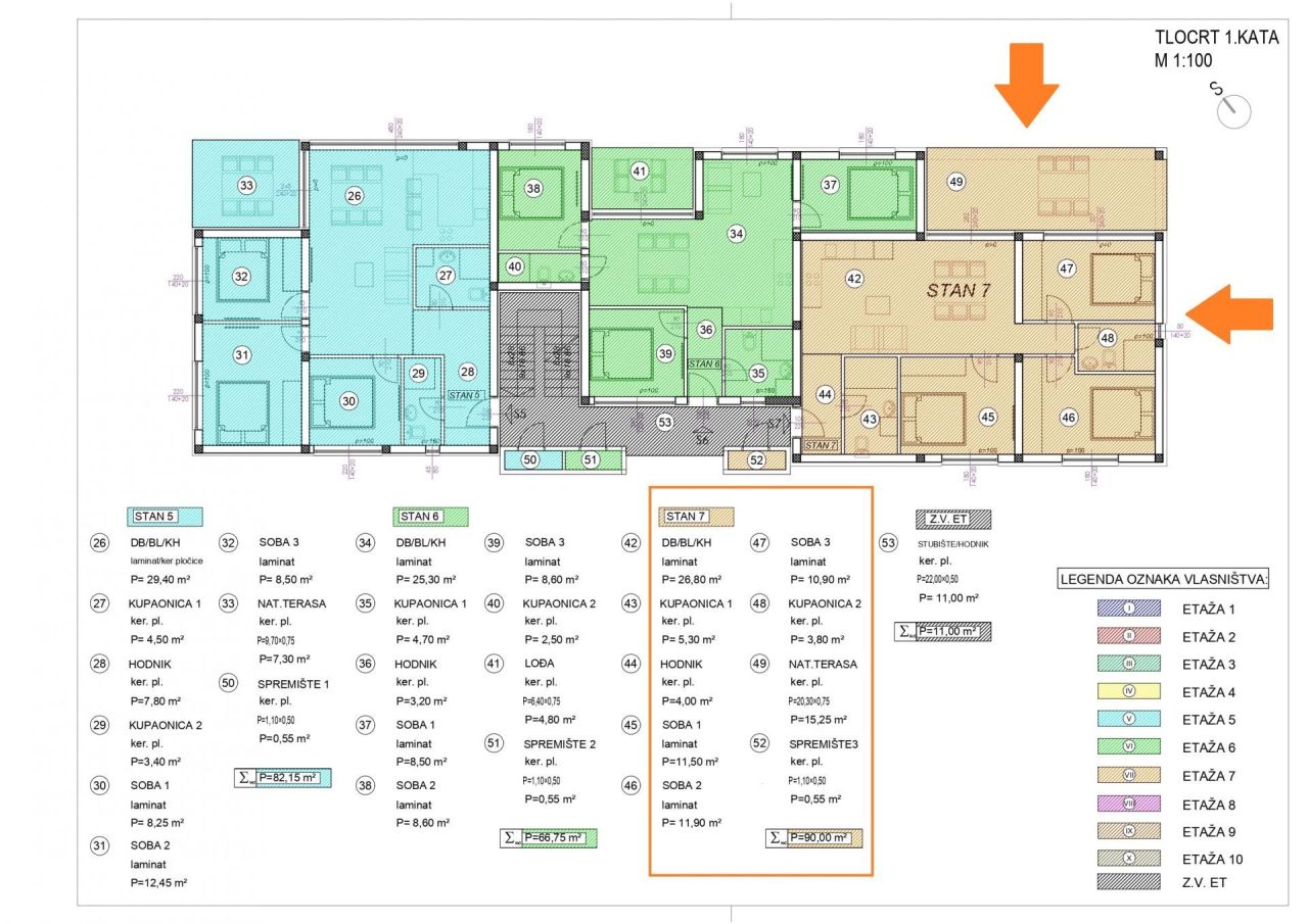Квартира в Северной Далмации, Хорватия, 95 м² - фото 1