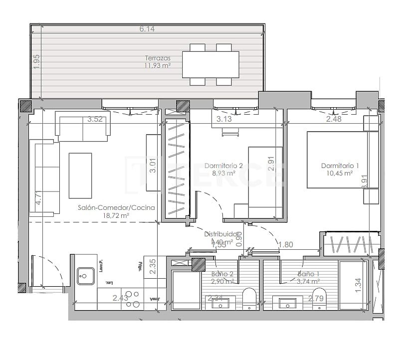 Апартаменты в Михасе, Испания, 54 м² - фото 11