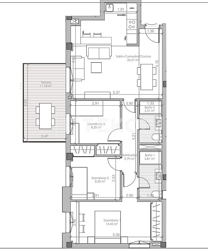Апартаменты в Михасе, Испания, 55 м² - фото 14