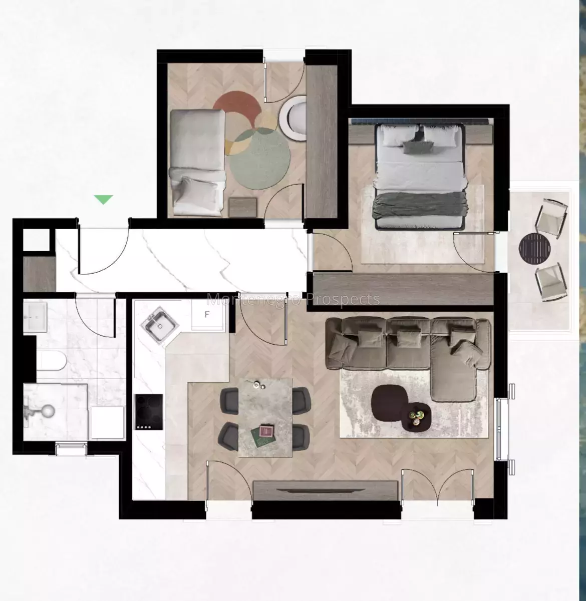 Квартира в Тивате, Черногория, 60 м² - фото 5