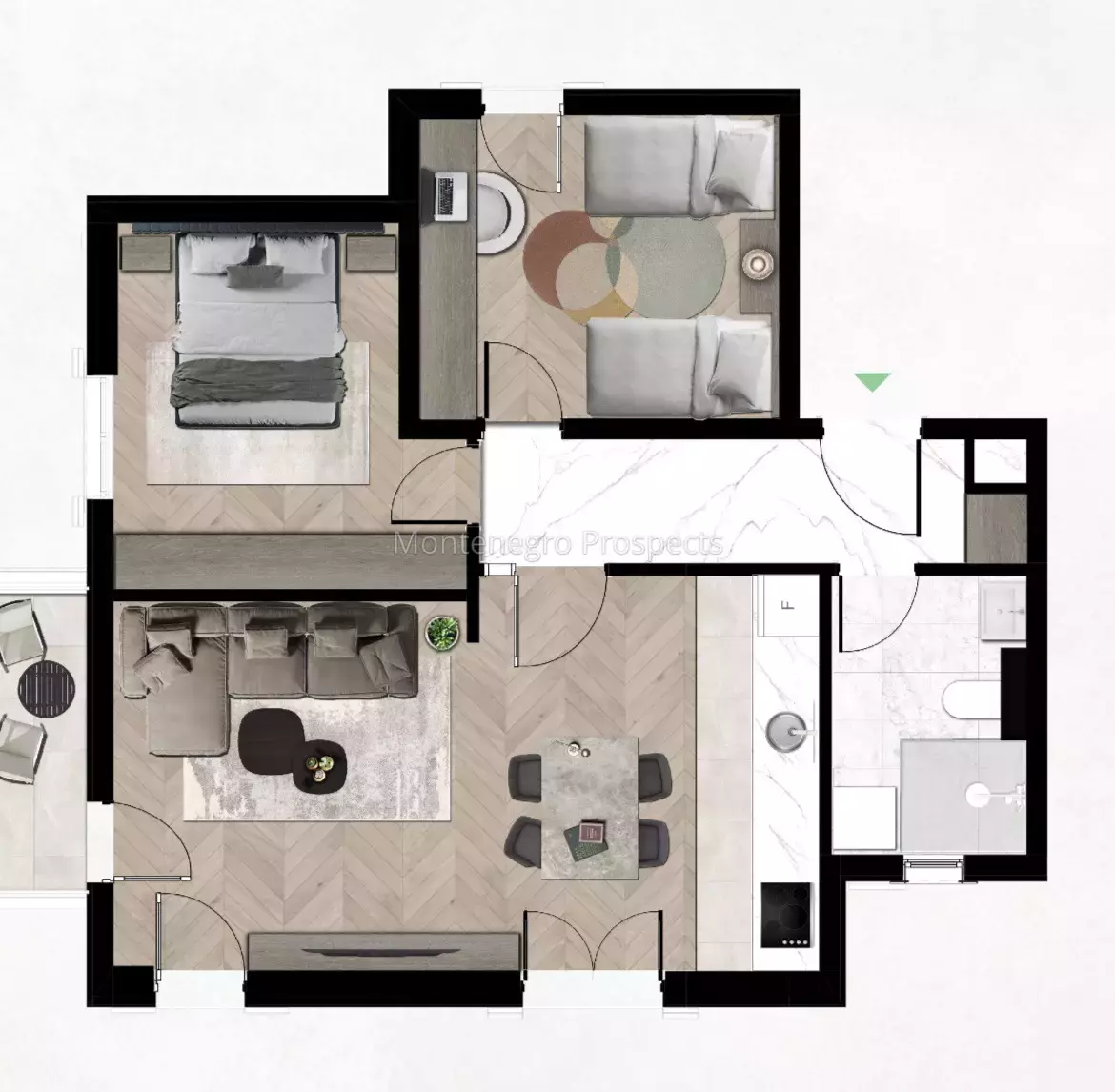 Квартира в Тивате, Черногория, 60 м² - фото 6