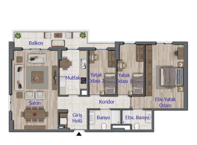 Квартира в Анталии, Турция, 63 м² - фото 12
