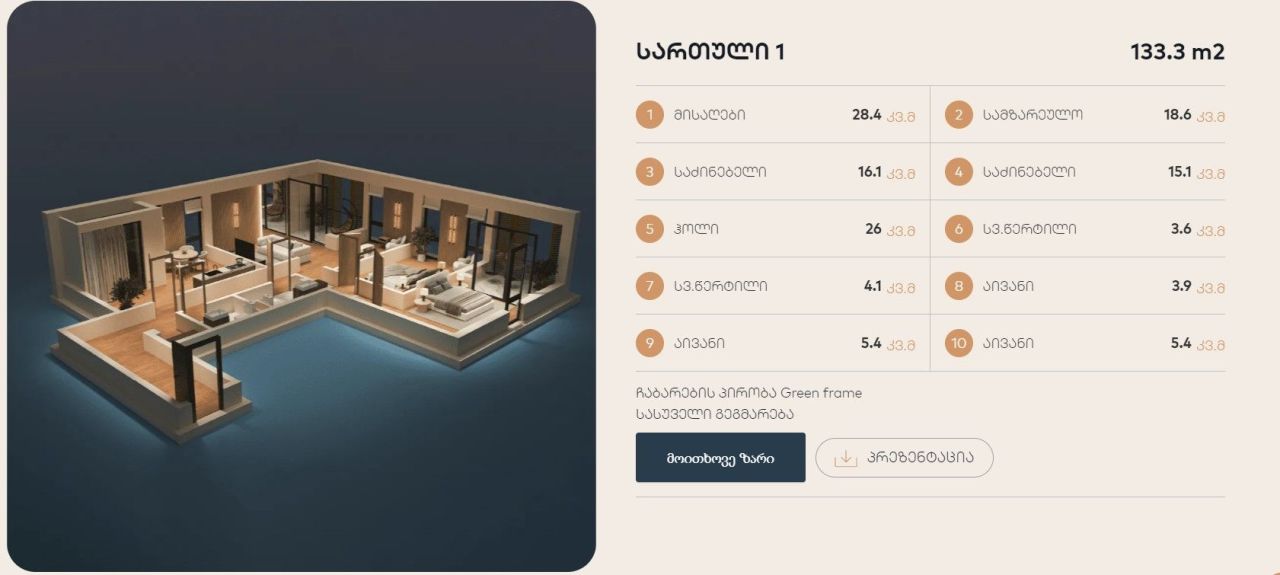 Квартира в Тбилиси, Грузия, 137 м² - фото 1