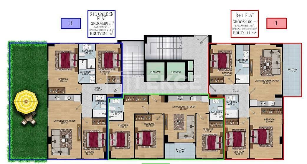 Апартаменты в Алании, Турция, 100 м² - фото 16